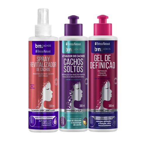 Kit Trio Spray Revitalizador + Ativador de Cachos Soltos + Gel de Definição (3 itens) | bn.Cachos Kit Trio Spray Revitalizador + Ativador de Cachos Soltos + Gel de Definição (3 itens) | bn.Cachos